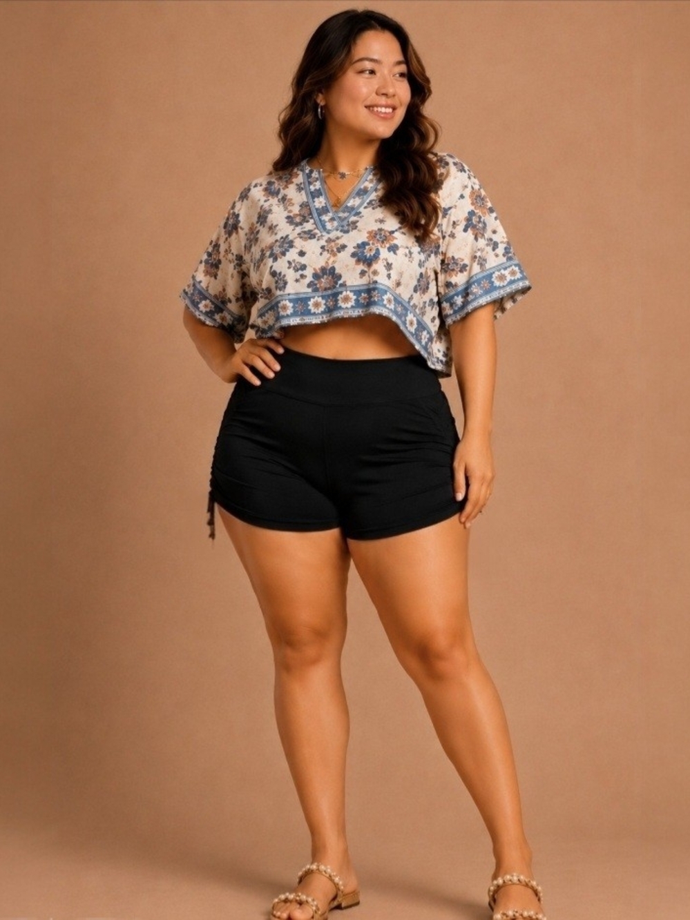 SO | High-Rise Bike Shorts | Ruched Side Detail Activewear | Juniors L | NWT